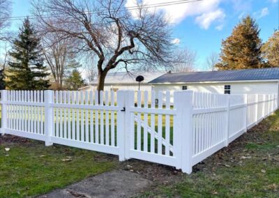 Vinyl fence by Fence Imperial, showcasing a sleek and modern design with low-maintenance features for a contemporary look.